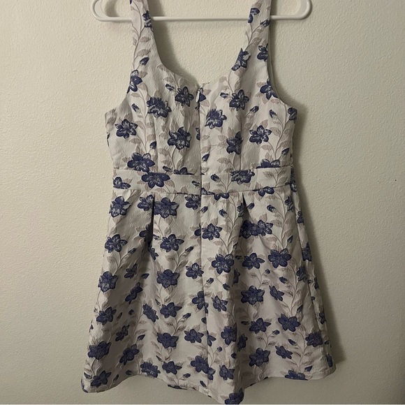 Lulus Wondrous Wildflower White Floral Jacquard Pleated Skater Dress - Picture 9 of 9